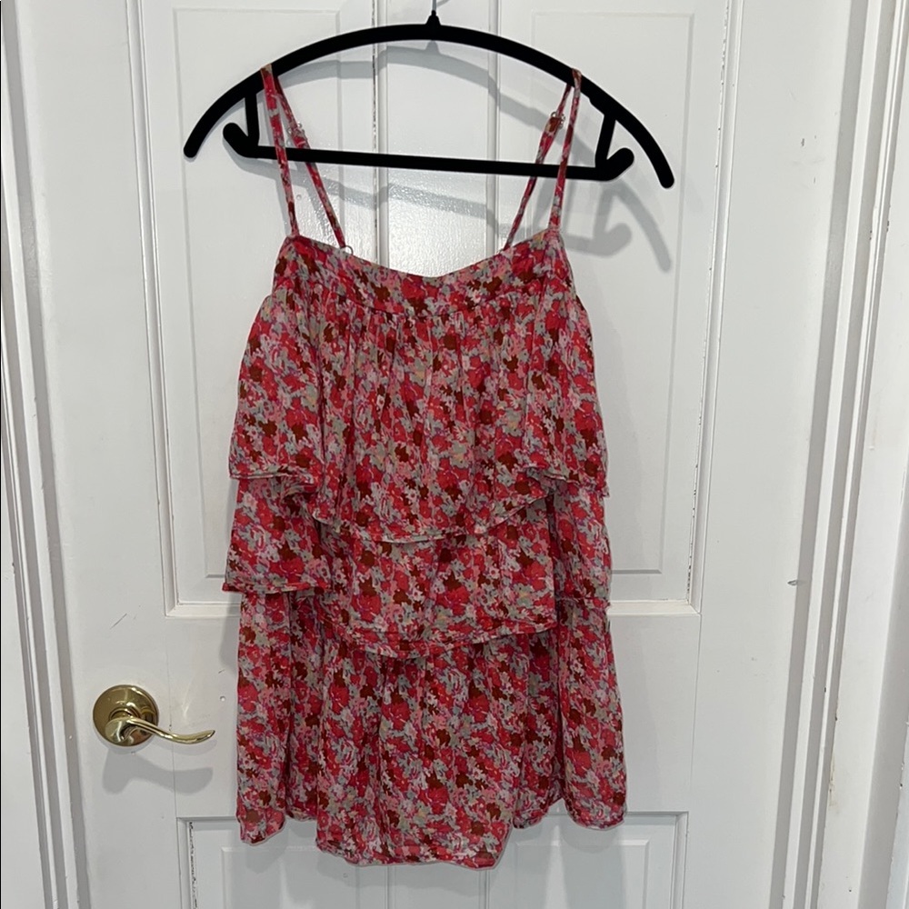 Free People Floral Red Sleeveless Babydoll Dress